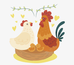 小鸡和母鸡素材