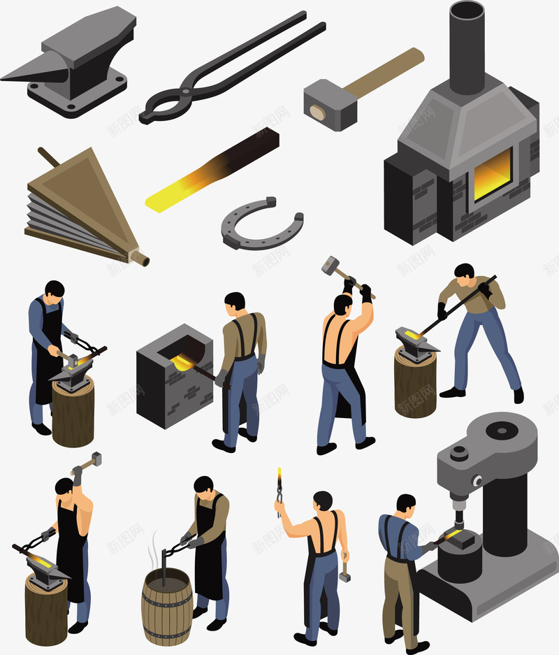 打铁的工具和人矢量图eps免抠素材_88icon https://88icon.com 人 工具 打铁 打铁png 打铁矢量图 矢量图 铁打