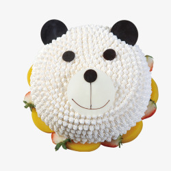 奶油裱花造型熊宝宝蛋糕高清图片