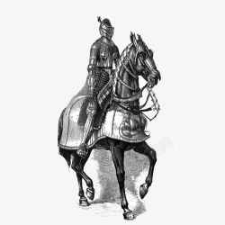 守护战争手绘骑着战马的骑士高清图片