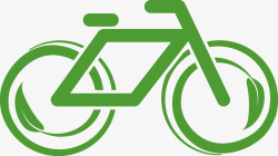 徽章符号绿色环保自行车图标高清图片