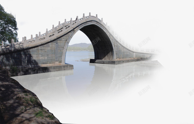 黑白古典拱桥png免抠素材_88icon https://88icon.com 中国风 古典自然 建筑 拱桥 水墨画 自然风景 黑白古典拱桥