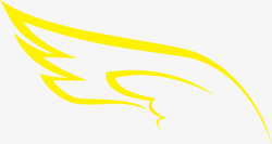 简单渐变素材黄色渐变简单线条左边天使翅膀高清图片