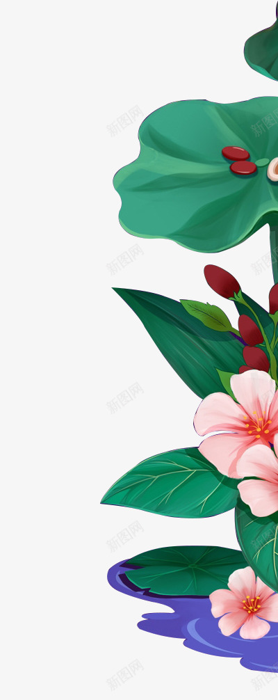 端午中秋中国风手绘荷叶png免抠素材_88icon https://88icon.com 中国风 中秋 手绘 端午 荷叶