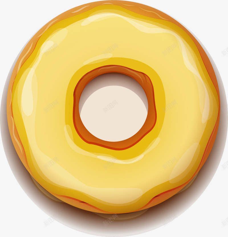 美味黄色甜甜圈png免抠素材_88icon https://88icon.com 美味奶油 美味甜甜圈 美味糕点 美食 阴影 黄色甜甜圈