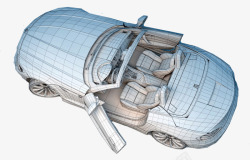 汽车线框3D车模型高清图片