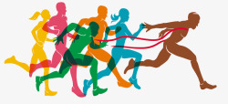 彩色炫彩背景矢量素材春季运动会跑步马拉松高清图片
