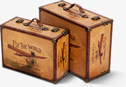 旅行箱创意手绘木箱素材