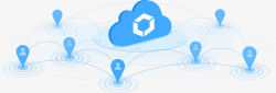 科技小图标蓝色科技线条小图标白云形状高清图片