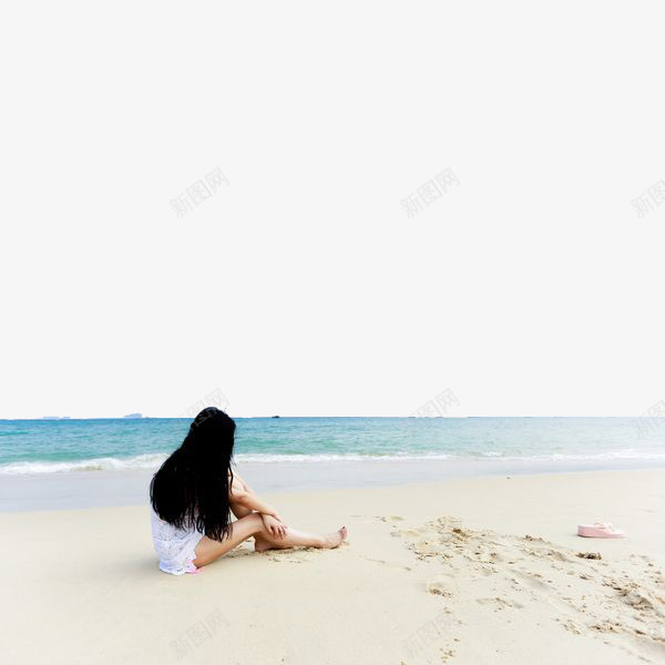沙滩上休息的女生png免抠素材_88icon https://88icon.com 大海 女生 女生海边 沙滩上的女人 看海 长发 鞋子