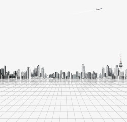 灰色创意城市建设背景素材