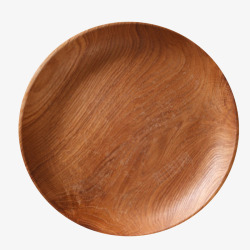 盛食物棕色木质纹理木圆盘实物高清图片