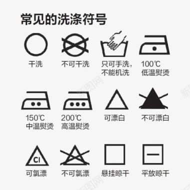平面风洗水唛洗衣标志图标图标
