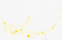 发光五角星素材黄色发光五角星彩带高清图片