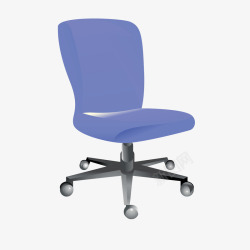 蓝色座椅摇椅办公椅子矢量图素材
