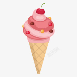 美味水果特写夏日冰淇淋矢量图高清图片