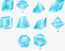 蓝色通透的钻石素材