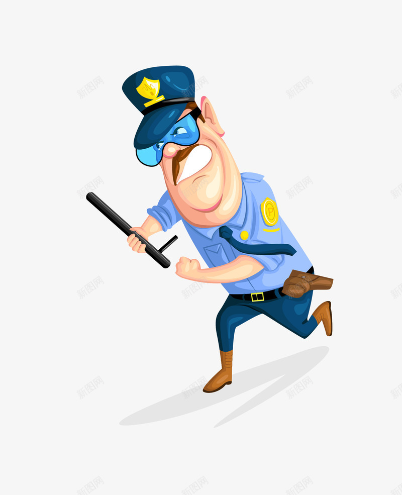 卡通追赶警察png免抠素材_88icon https://88icon.com 卡通警察 奔跑的警察 矢量警察 警察 警察png 追赶警察