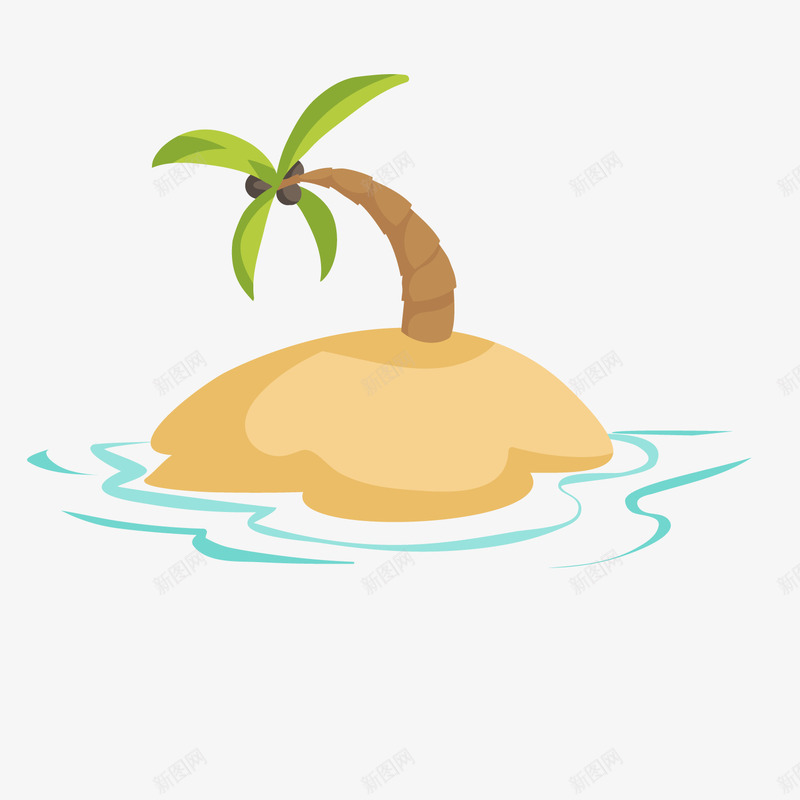 沙滩上的椰子树png免抠素材_88icon https://88icon.com 卡通水面 树木 椰子树 沙滩 背景装饰