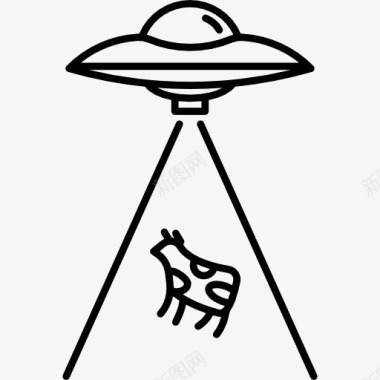太空船UFO和牛图标图标