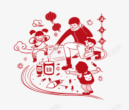 放鞭炮png免抠素材_88icon https://88icon.com 全家欢 剪纸 卡通family 新年炮 灯笼 烟花 爆竹 祥云 红炮 鞭炮