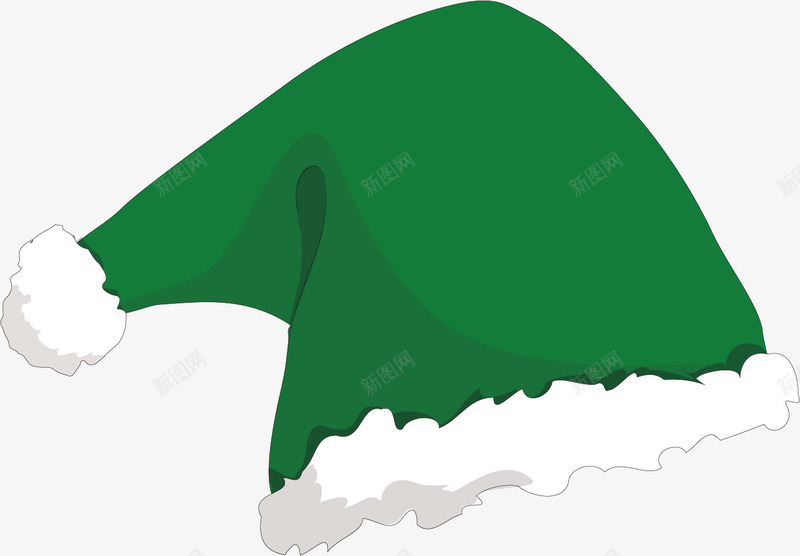 绿色圣诞帽png免抠素材_88icon https://88icon.com 卡通 可爱 毛茸茸 矩形