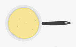 卡通扁平化平底锅烙饼矢量图素材