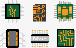 铜线集成电路矢量图图标高清图片