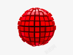红色立体大球素材