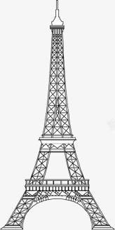 手绘巴黎埃菲尔铁塔素材