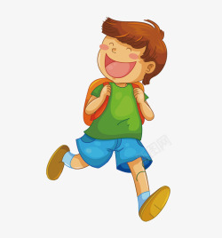 跑步上学跑步上学的小男孩高清图片