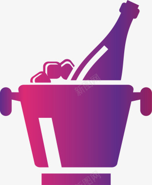 浪漫粉色酒桶冰块标图标图标