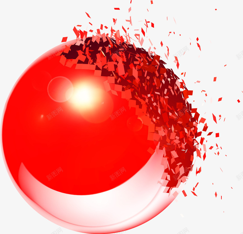 红色爆裂效果立体球png免抠素材_88icon https://88icon.com 爆裂 球体 立体效果 红色立体