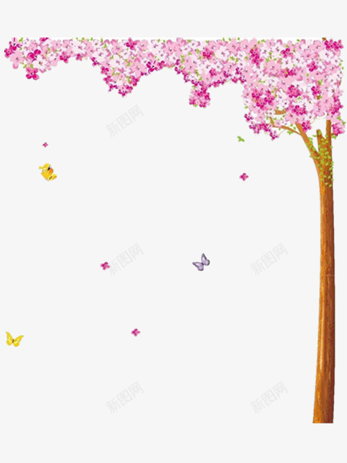 手绘樱花树png免抠素材_88icon https://88icon.com 好看的樱花树 手绘 樱花飘落的樱花树 水彩 漂亮的樱花树