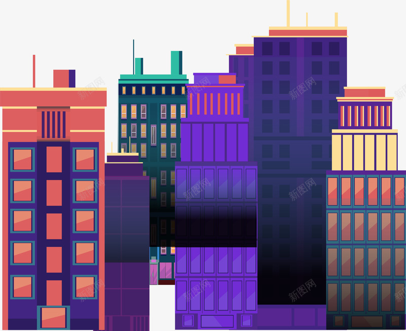 紫色卡通楼房png免抠素材_88icon https://88icon.com 卡通 大厦 建筑 楼房 紫色 装饰图案