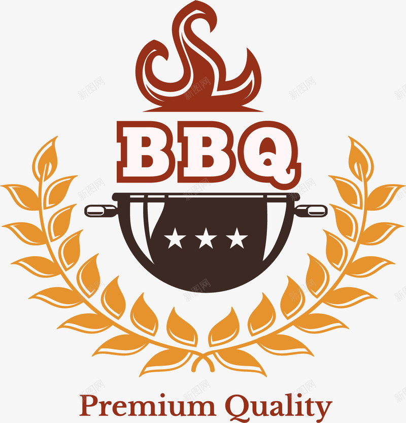 BBQ烤炉标签png免抠素材_88icon https://88icon.com BBQ 复古 烤炉 烤肉烧烤 矢量图案 餐饮