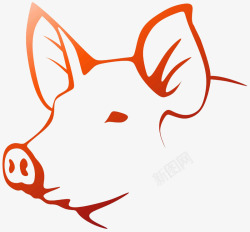 红色猪头矢量2019卡通红色猪头高清图片