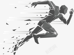 男火速奔跑的人物矢量图高清图片