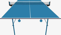 手绘运动项目蓝色乒乓球台高清图片