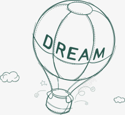 漫画造型手绘梦想热气球漫画造型图标高清图片