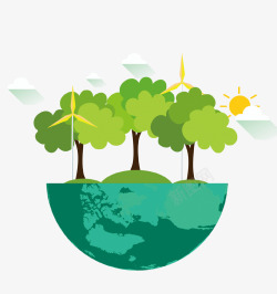 世界环境日绿色环保地球插画高清图片