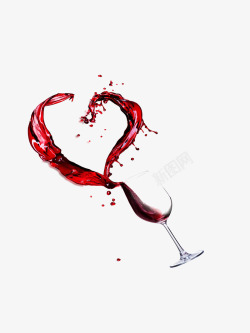 抗氧化食物创意红酒泼出爱心效果高清图片
