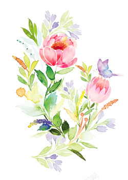 1手绘水彩花卉素材