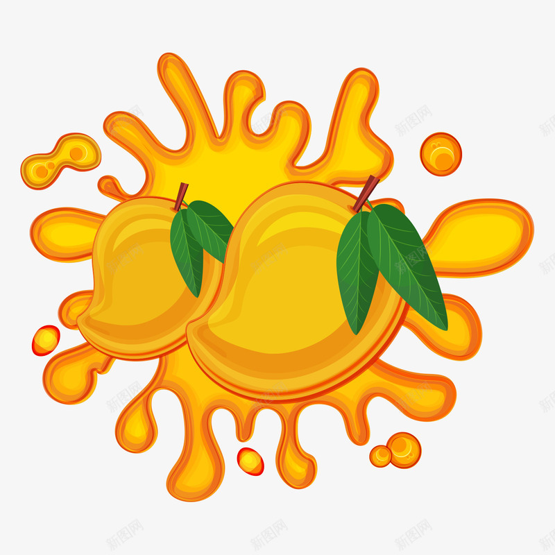 创意解渴水果芒果矢量图ai免抠素材_88icon https://88icon.com 卡通 夏天气息 夏季 插画 水果 芒果 解渴 饮品 矢量图