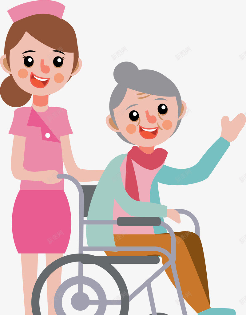 全国助残日老奶奶png免抠素材_88icon https://88icon.com 全国助残日 打招呼 招手 推着轮椅 美丽护士 老奶奶