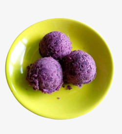 碟装紫薯球素材