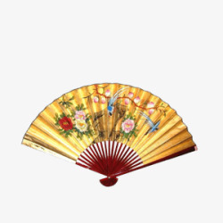 手绘手绘扇子中国风扇子折素材