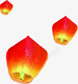 中秋节红色的孔明灯素材