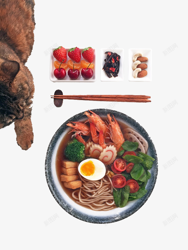 海鲜面png免抠素材_88icon https://88icon.com 小狗 水果 海鲜 筷子 美食 虾 面条 食物 鱼虾面