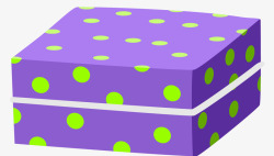 浅紫色立体卡通盒子素材